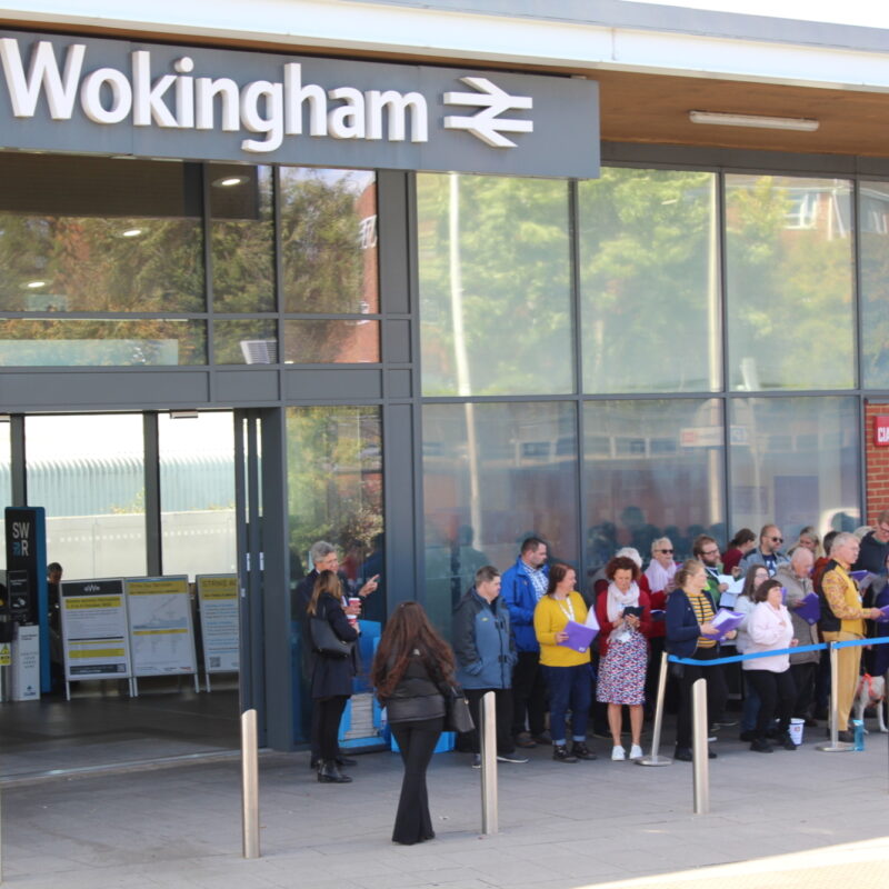 CLASP and Optalis Ability Travel celebrating Wokingham Train Station Adoption at the station