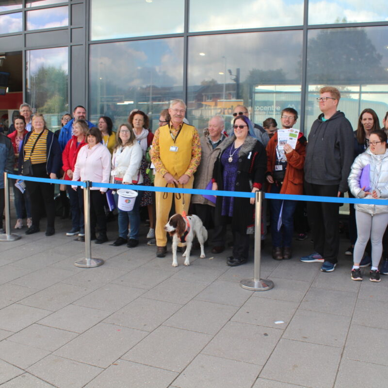 Group photo outside Wokingham train station